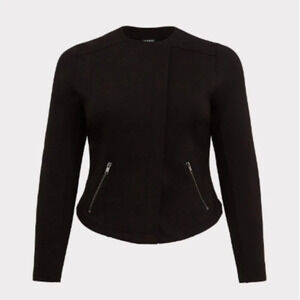Torrid Black Premium Ponte Moto Jacket